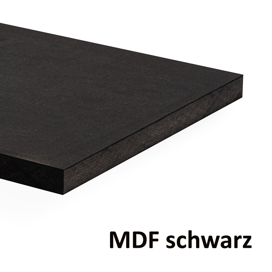 MDF schwarz durchgefärbt – Holzwerkstoff für Black-Magic-Wandbilder