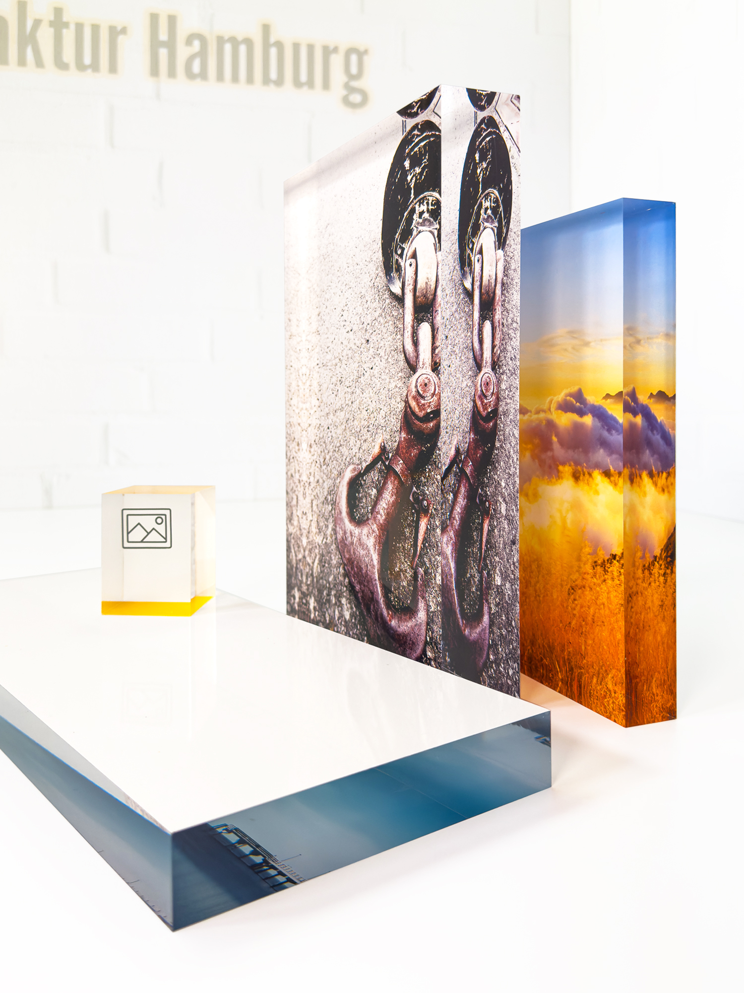 Foto-Acrylblock weiß hinterlegt