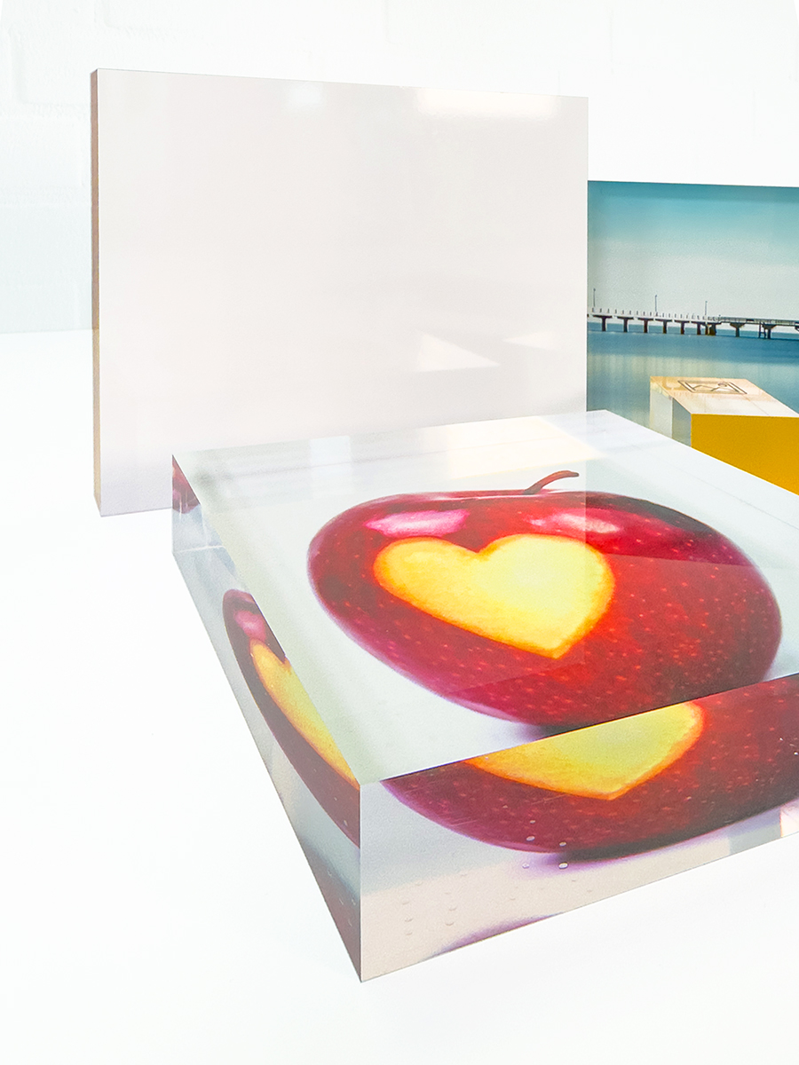 Foto-Acrylblock weiß hinterlegt