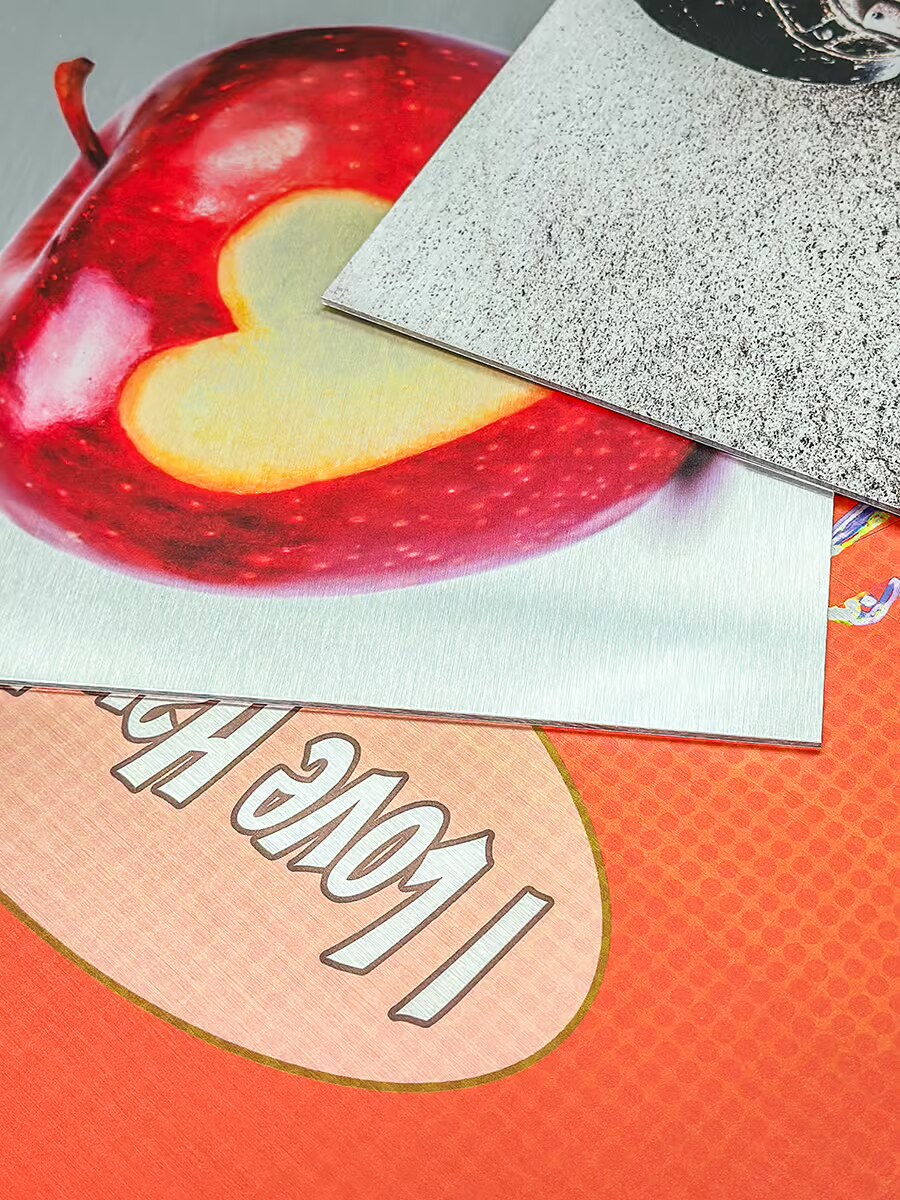 Fotodruck silber gebürstet UV